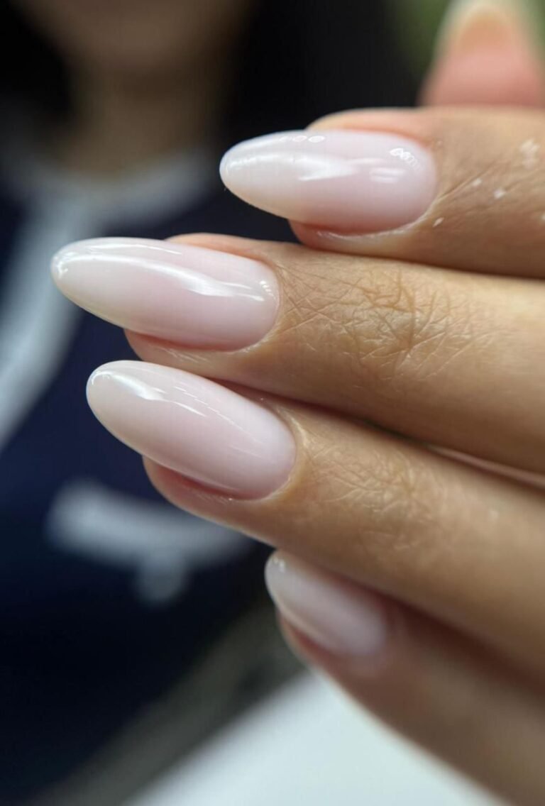 Nude gel nails at Zuri, the ladies salon Jumeirah clients love