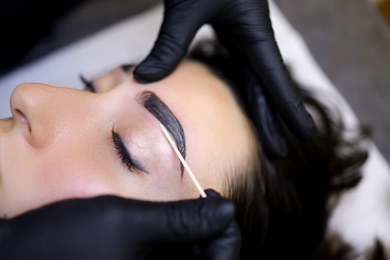 Brow tint after lamination at Zuri — lash extensions and brows in Jumeirah